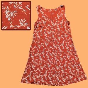 Garnet Hill Dress Womens S Rust Warm Tencel Lyocell Stretch Soft Comfy Buttons